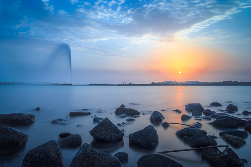 Scenic view of Red Sea against sky during sunset in Jeddah. (Getty)