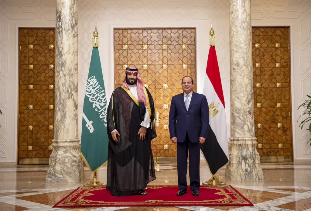 "Crown Prince of Saudi Arabia Mohammad bin Salman al-Saud meets Egyptian President Abdel Fattah al-Sisi in Cairo, Egypt on November 27, 2018. Anadolu Agency"